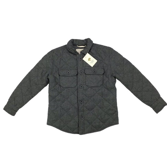 Tucker + Tate Sunset Ridge Quilted Shirt Jacket Button Up Gray Boy's Size 5 Grey